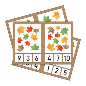 Large Autumn Leaves Subitising Cards