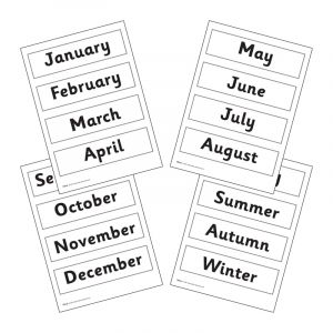 Month Cards - Black & White